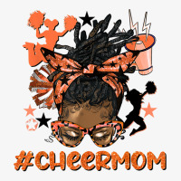 Cheer Mom Afro Messy Bun Orange Leopard Poms & Megaphone T Shirt Ladies Fitted T-shirt | Artistshot