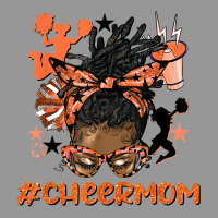 Cheer Mom Afro Messy Bun Orange Leopard Poms & Megaphone T Shirt Women's V-neck T-shirt | Artistshot