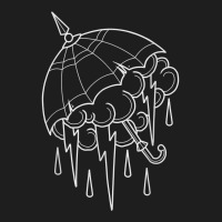 Neo Traditional Umbrella With Thunderstorm Outline Tattoo T Shirt Classic T-shirt | Artistshot