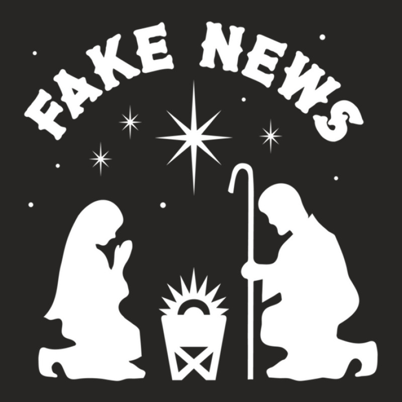 Jesus Is Born Fake News Atheist Christmas Anti Religion Anti Church Na Ladies Fitted T-Shirt by ConnieKunkle | Artistshot