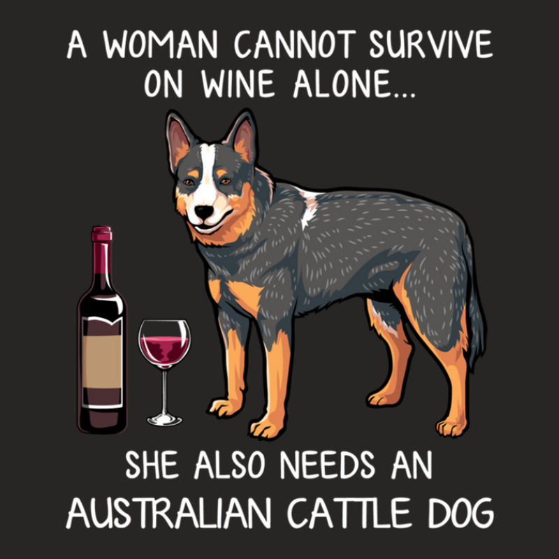 Australian Cattle Dog And Wine Funny Dog Ladies Fitted T-Shirt by AudreyRussian | Artistshot