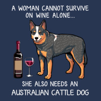 Australian Cattle Dog And Wine Funny Dog Ladies Denim Jacket | Artistshot