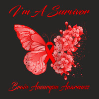 Butterfly I'm A Survivor Brain Aneurysm Awareness Raglan Baseball Tee Ladies Fitted T-shirt | Artistshot