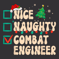 Nice Naughty Combat Engineer Xmas List Santa Claus Groovy T Shirt Vintage Hoodie And Short Set | Artistshot