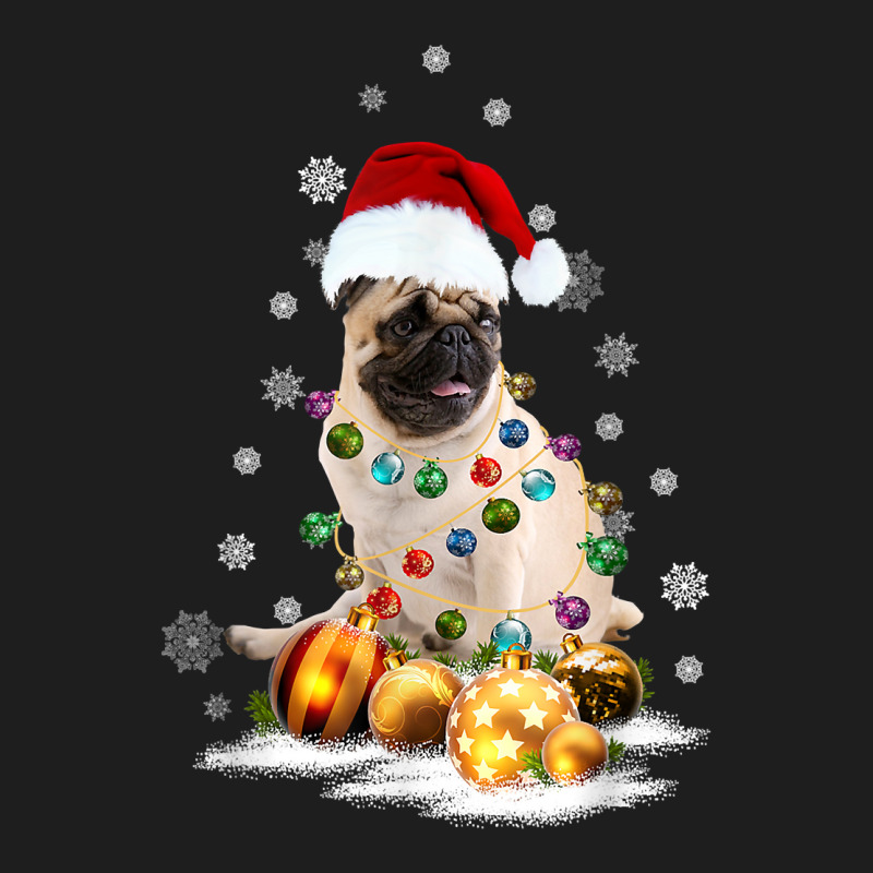 Pug Dog Lights Christmas Matching Family T Shirt Classic T-shirt by cm-arts | Artistshot