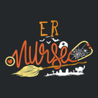 Er Nurse Halloween Ed Emergency Room Nursing Witch On Broom T Shirt Crewneck Sweatshirt | Artistshot