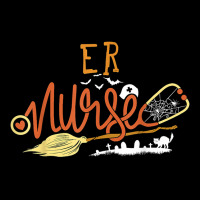 Er Nurse Halloween Ed Emergency Room Nursing Witch On Broom T Shirt Men's Long Sleeve Pajama Set | Artistshot