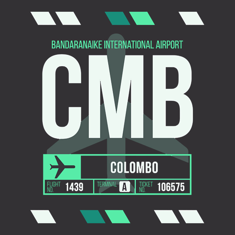 Colombo (cmb) Airport Code Baggage Tag Vintage Hoodie And Short Set | Artistshot