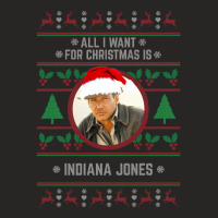 All I Want For Christmas Is Indiana Jones Ladies Fitted T-shirt | Artistshot