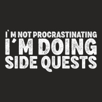 Not Procrastinating Side Quests Funny Rpg Gamer Dragons T Shirt Ladies Fitted T-shirt | Artistshot