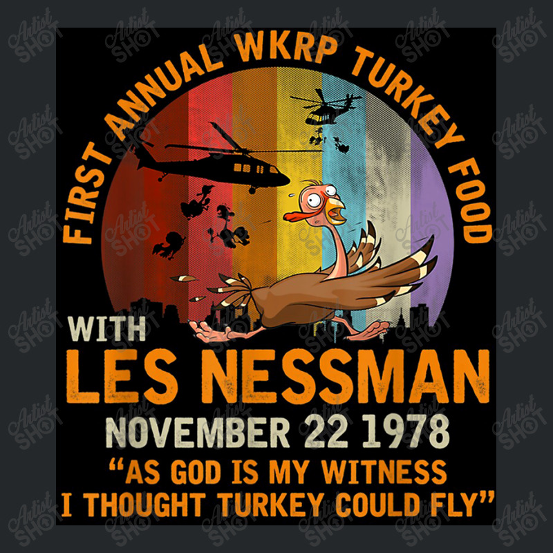 First Annual Wkrp Turkey Food   Les Nessman Crewneck Sweatshirt | Artistshot