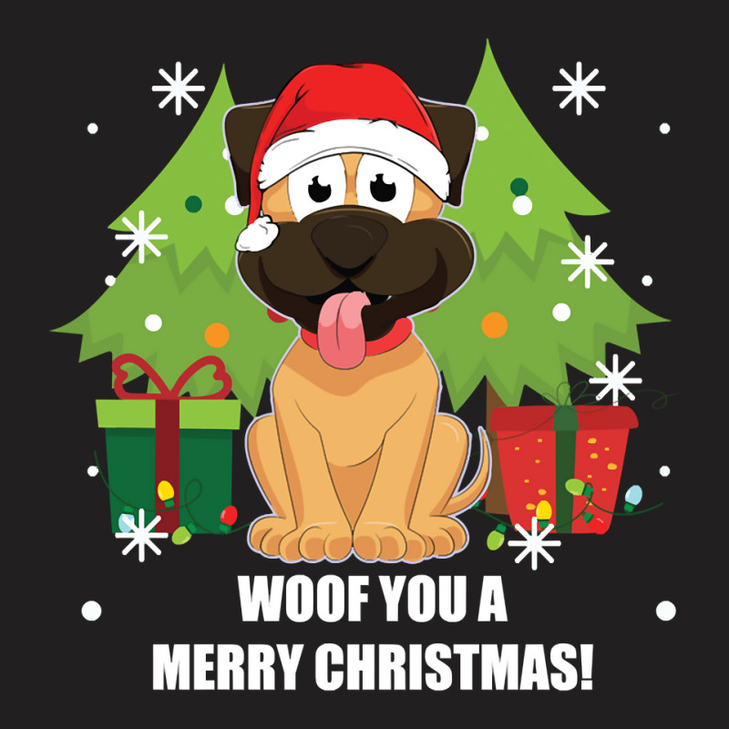 Funny Christmas Santa Dog Woof You A Merry Christmas Novelty Pullover T-shirt | Artistshot