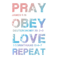 Pray Obey Love Repeat Bible Verse Christian Bible Quote Sticker | Artistshot