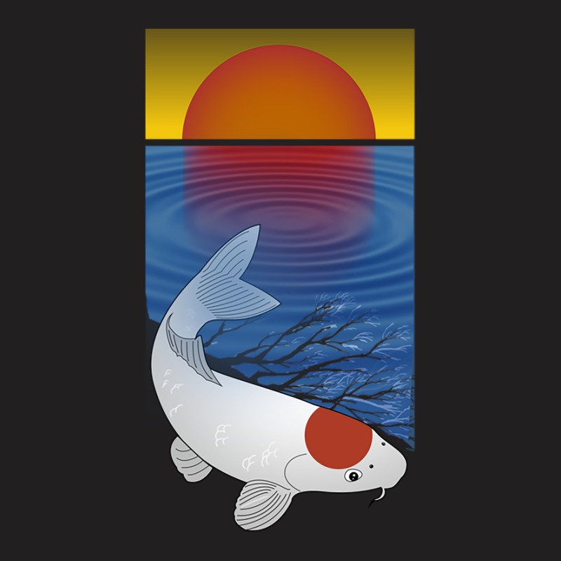 Sunset Meditation Yoga Koi Fish Lover Art T-Shirt by tasmilacaravi | Artistshot