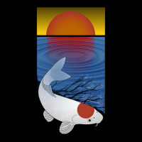 Sunset Meditation Yoga Koi Fish Lover Art Pocket T-shirt | Artistshot