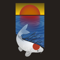 Sunset Meditation Yoga Koi Fish Lover Art Tank Top | Artistshot