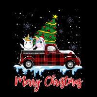 Merry Christmas Unicorn Xmas Plaid Red Truck Tree On Car Premium T Shi Zipper Hoodie | Artistshot