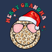 Merry Grandma Leopard Happy Face Christmas Grandma Outfit T Shirt Men Denim Jacket | Artistshot