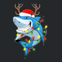 Merry Sharkmas Shark With Santa Hat Christmas Lights Xmas T Shirt Crewneck Sweatshirt | Artistshot