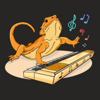 Bearded Dragon Music Piano Player Musician Ladies Fitted T-shirt | Artistshot