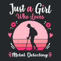 Metal Detecting Just A Girl Who Loves Metal Detecting Pink Retro Vinta Crewneck Sweatshirt | Artistshot