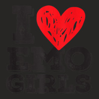 I Love Emo Girls Heart Gothic Girl Lover Quote Saying Ladies Fitted T-shirt | Artistshot