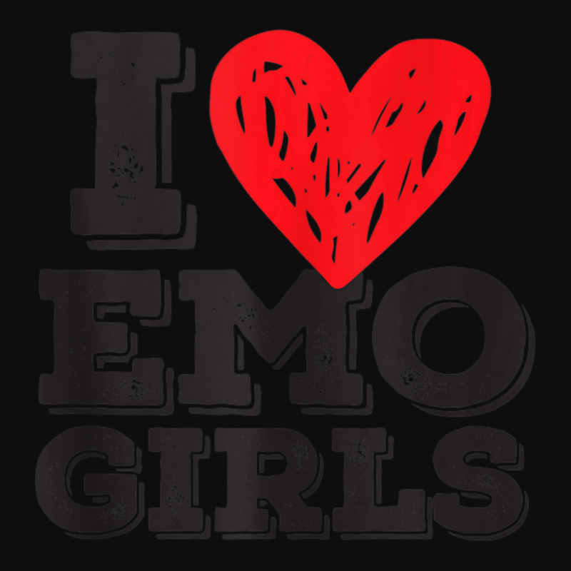 I Love Emo Girls Heart Gothic Girl Lover Quote Saying Crop Top by cm-arts | Artistshot