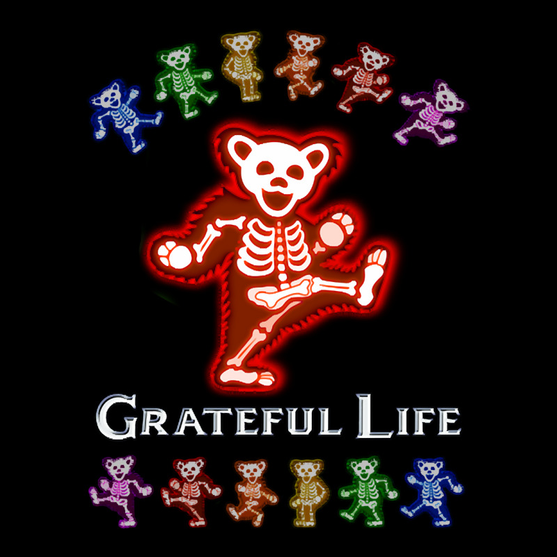 Grateful Life Dancing Skeleton Bear - Red Adjustable Cap | Artistshot