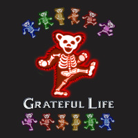 Grateful Life Dancing Skeleton Bear - Red T-shirt | Artistshot