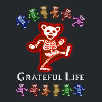 Grateful Life Dancing Skeleton Bear - Red Crewneck Sweatshirt | Artistshot