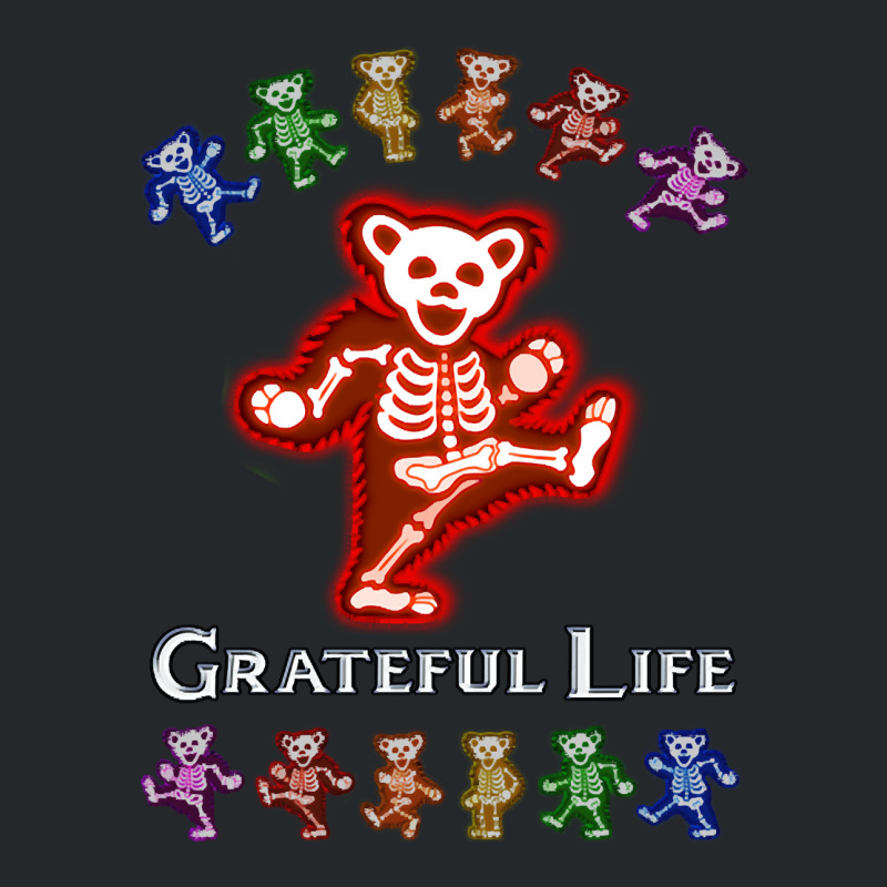 Grateful Life Dancing Skeleton Bear - Red Crewneck Sweatshirt | Artistshot