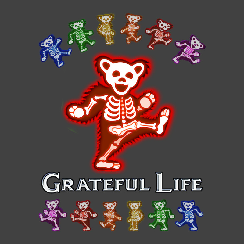 Grateful Life Dancing Skeleton Bear - Red Vintage T-shirt | Artistshot