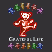 Grateful Life Dancing Skeleton Bear - Red Vintage Hoodie And Short Set | Artistshot