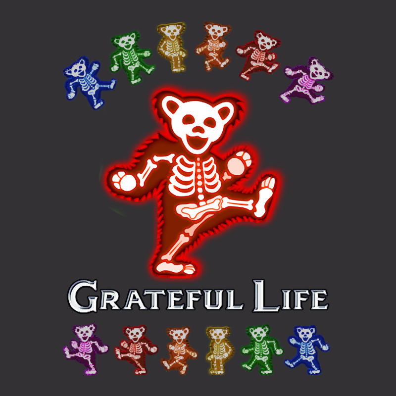 Grateful Life Dancing Skeleton Bear - Red Vintage Hoodie And Short Set | Artistshot