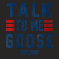 Womens Top Gun Talk To Me Goose Bold Text Stack V-neck Ladies Fitted T-shirt | Artistshot