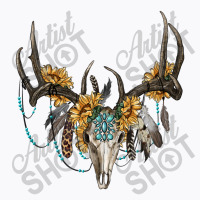 Boho Deer Skull Sunflowers And Gemstone T-shirt | Artistshot