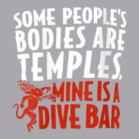 Womens Some People's Bodies Are Temples Mine Is A Dive Bar V Neck T Sh Youth 3/4 Sleeve | Artistshot