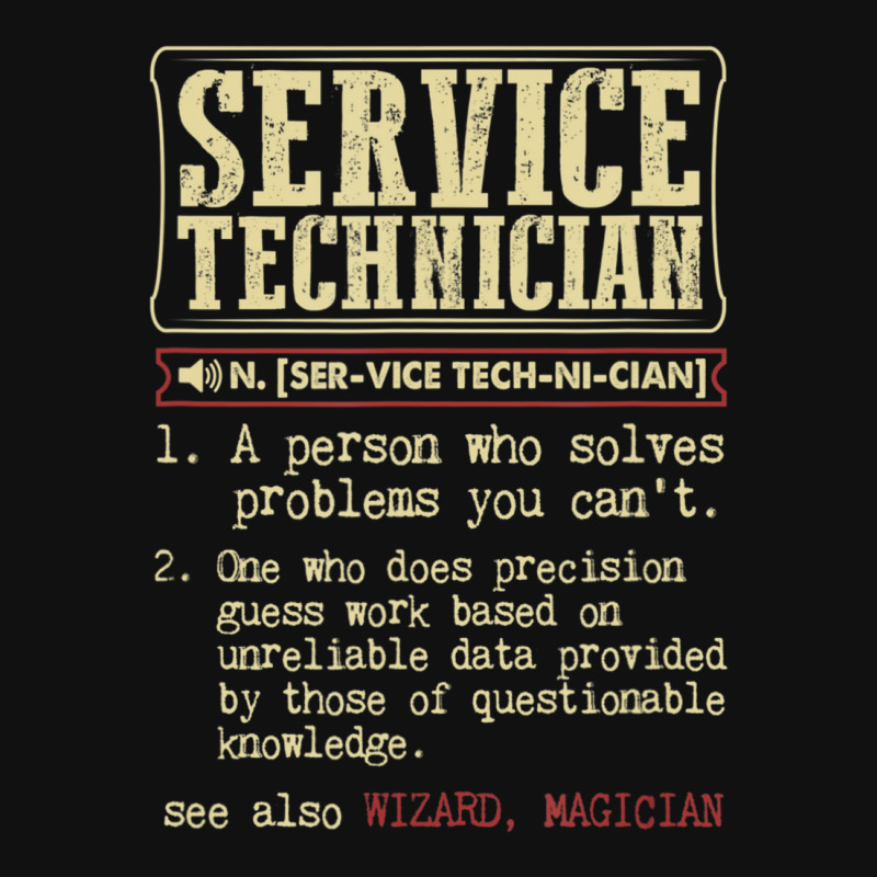 Service Technician Dictionary Term Portrait Canvas Print | Artistshot