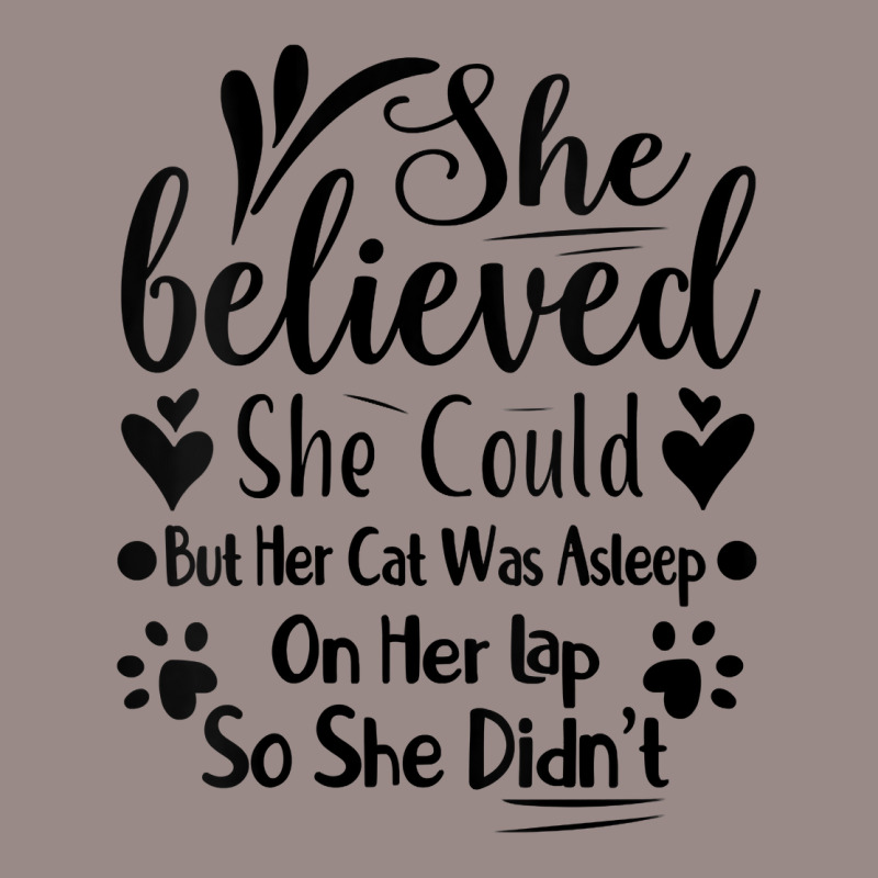 Womens She Believed She Could But Her Cat Was Asleep On Her Lap V Neck Vintage T-shirt | Artistshot