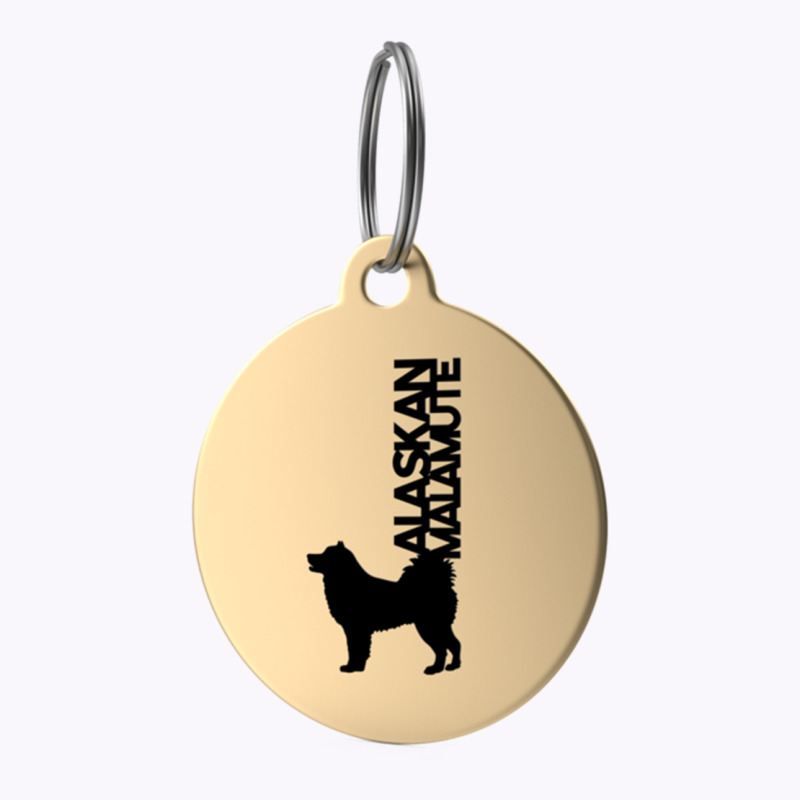 Alaskan Malamute Silhouette In Black And White On Gold Keyring Tank Top | Artistshot