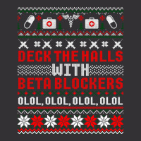 Deck The Halls Beta Blockers Nurse Christmas Ugly Sweater Long Sleeve Vintage Hoodie | Artistshot