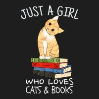 Just A Girl Who Loves Books And Cats Reading Classic T-shirt | Artistshot