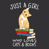 Just A Girl Who Loves Books And Cats Reading Vintage Hoodie | Artistshot