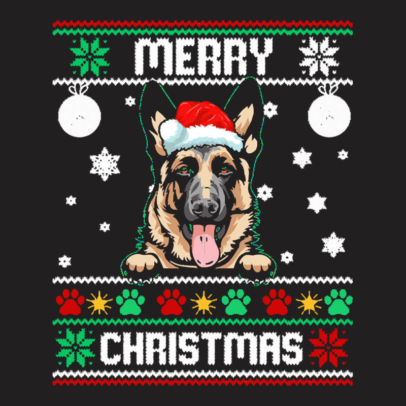 Ugly Merry Christmas German Shepherd Dog Xmas Dog Lover Christmas T-shirt | Artistshot