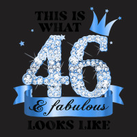 46 & Fabulous I Blue White Party Group Candid Photo Outfit T-shirt | Artistshot