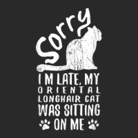 I'm Late My Oriental Longhair Cat Was Sitting On Me Funny Printed Hat | Artistshot