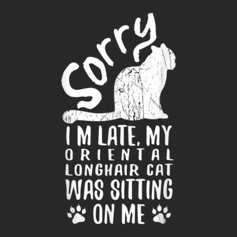 I'm Late My Oriental Longhair Cat Was Sitting On Me Funny Printed Hat | Artistshot