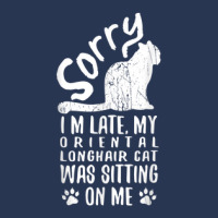 I'm Late My Oriental Longhair Cat Was Sitting On Me Funny Men Denim Jacket | Artistshot