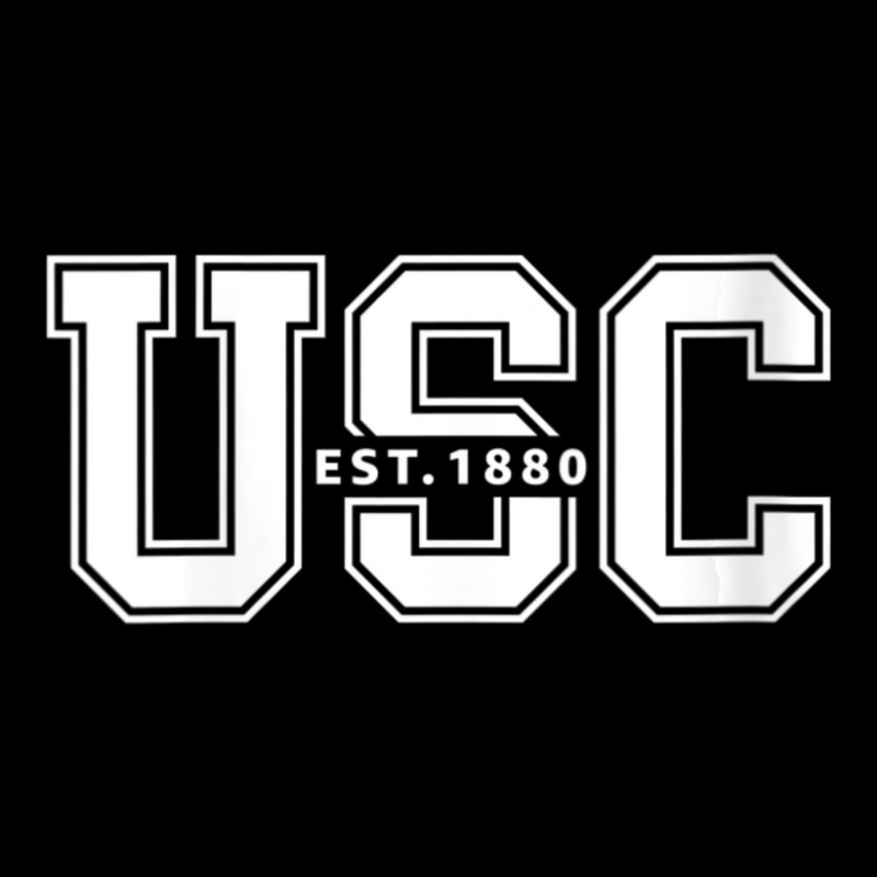 Usc Womens Block 1880 White V-neck Zipper Hoodie | Artistshot