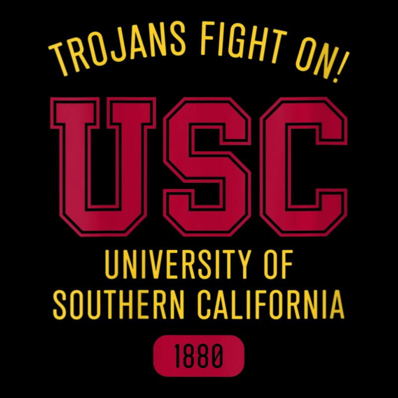 Usc Womens Block Stack Trojans Fight On! 1880 Cardinal Gold V-neck Adjustable Cap | Artistshot